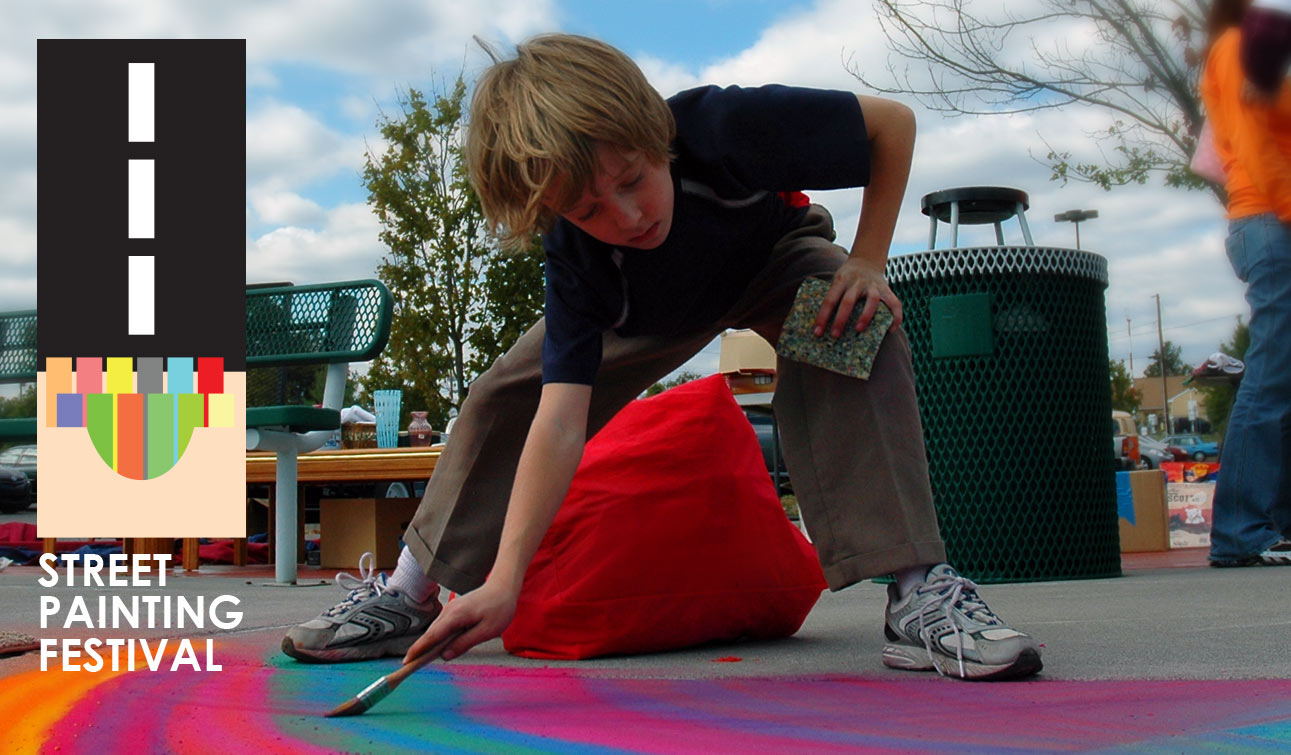 Street Painting Festival logo and boy painting