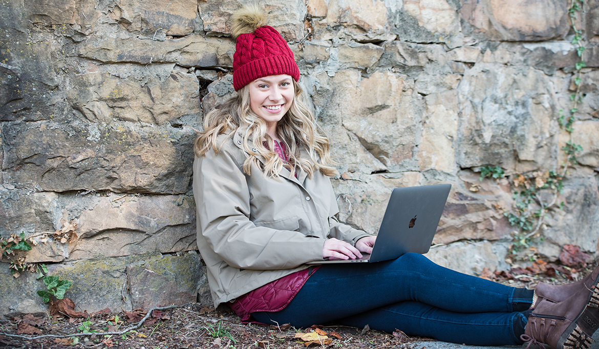 Student at computer