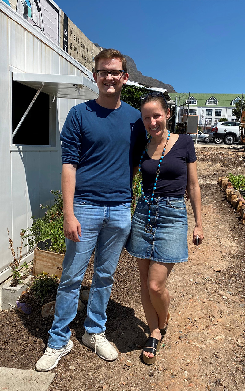 Dakotah Harris, Roane State Middle College graduate, is pictured recently in South Africa with Jesse Laitinen, head of the StreetScapes program through Khulisa Social Solutions.