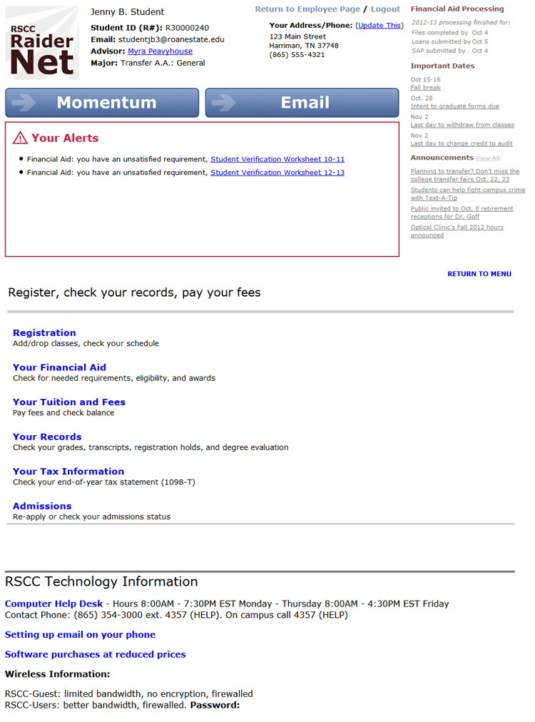 News Students, check out the redesigned Roane State Community College