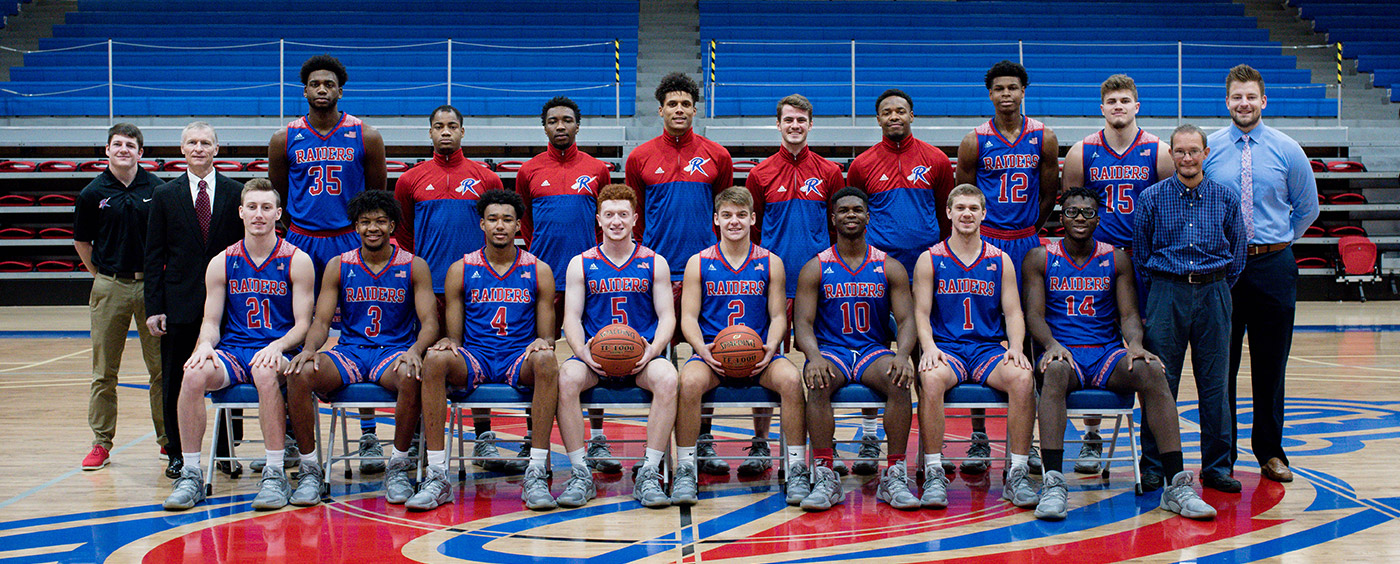 Pictured are the Roane State Raiders. Front row, from left: Isaiah Hobdy, Kavan Hill, Cameron Buchanan, Micah Fallin, Jacob Naylor, Jawaun Moore, J.C. Norris and Malachi Johnson. Second row, from left: student assistant Corbin King, Coach Randy Nesbit, Malachi Gayle, Zy Moore, T.J. Fullwood, Alec Kegler, Jonny Clow, Jaylen McCullum, Elijah Cobb, Austin McKeehan, administrative assistant Mike Elmore and Alan Holt, assistant coach.