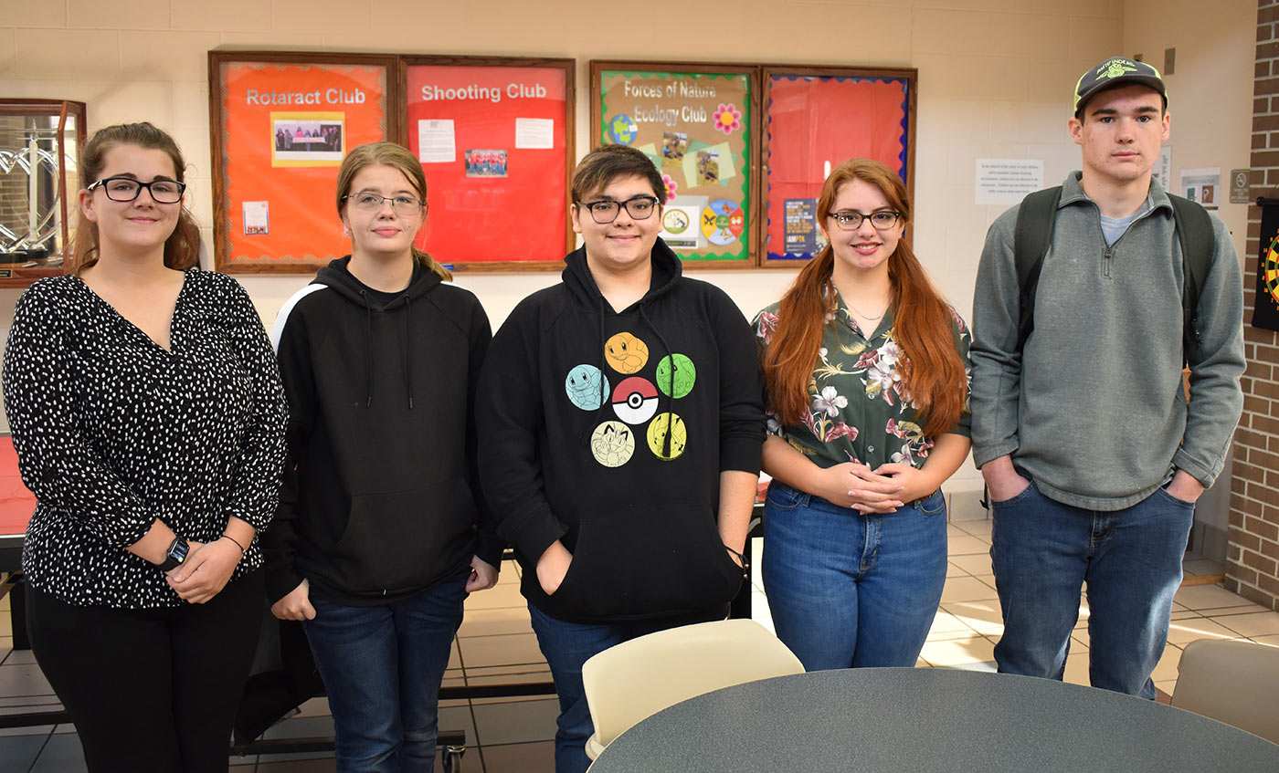 From left: Alyssa Woody, Rhiannon Sexton, Cheryl Rodriguez, Mikayla Vanlandingham and Andrew Johnson.