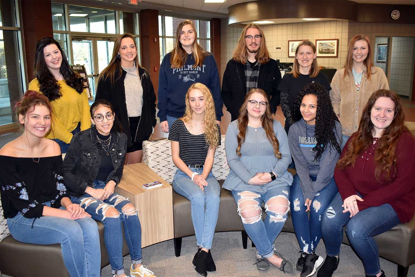 Pictured is the first class of Roane State Middle College students from Oak Ridge High School. Seated, from left: Aamariah Crow, Isabella Kelly, Chloe Mallett, Savannah Shropshire, Selena Sterling and Christina Thomas. Standing, from left: Caroline Webb, Katie Swigert, Haley Snyder, Jacob Wright, Shaelyn Deal and Cameille Schubert. Not pictured: Cameron Malone and Marissa Colvais.