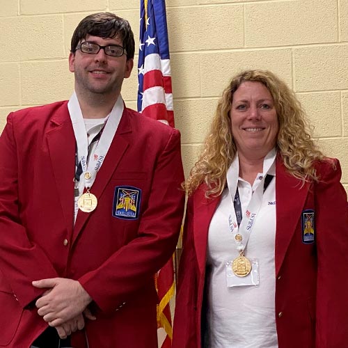 Roane State students Matthew Hurtubise and Lisa Messer won the cybersecurity competition gold medal.