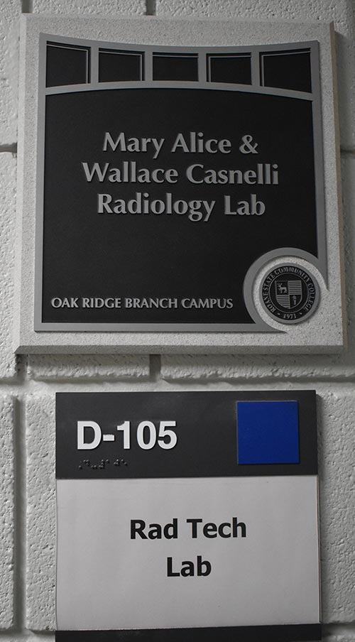 Photo of Radiology Lab signs