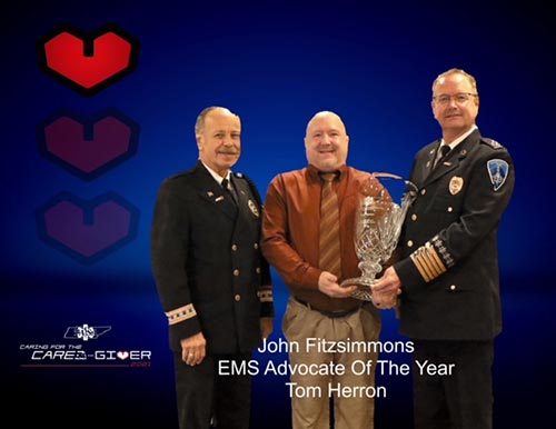 Pictured, from left: John Fitzsimmons, retired director of Lincoln Medical Center EMS, Roane State's Thomas Herron, and Rick Valentine, director of the Sevier County Ambulance Service.