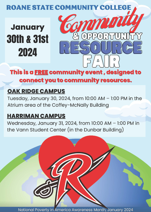 A flyer for the resource fair event.