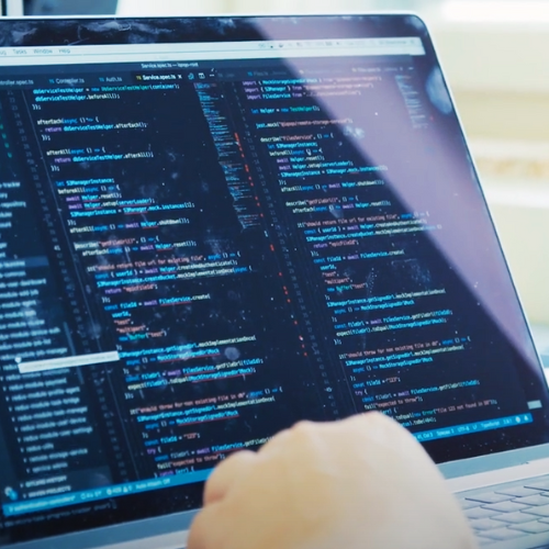 Coding on a computer screen.