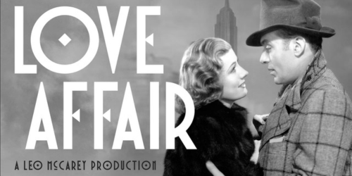 A black and white poster for the 1939 film "Love Affair."