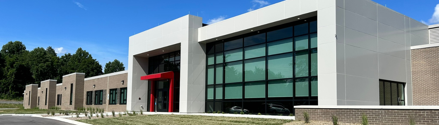 The exterior front entrance of the Fentress County Higher Education Center.