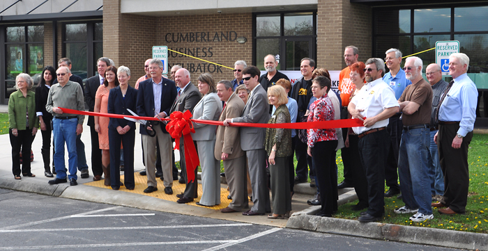 More than 100 people celebrated the grand opening of the new Maker Space at the Cumberland Business Incubator. 