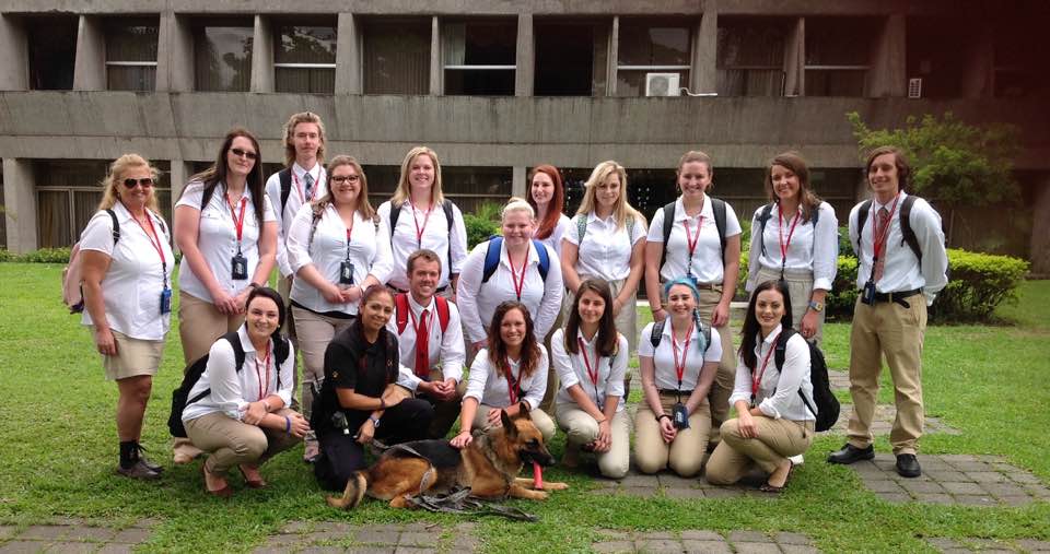 Roane State students pose as a group in Costa Rica