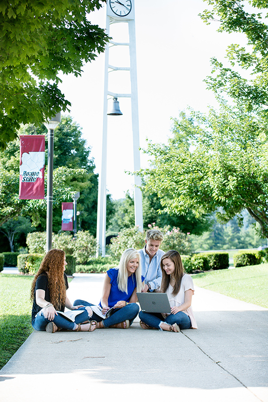 Students sitting studying