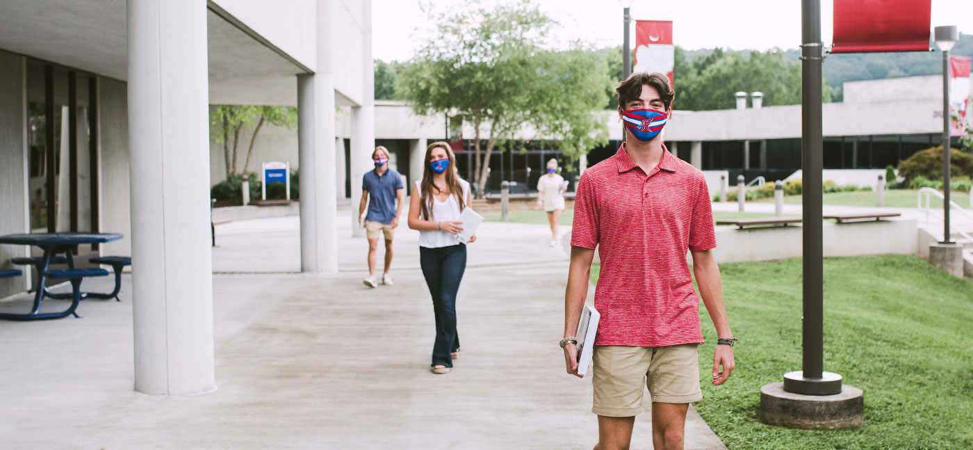 Students walking