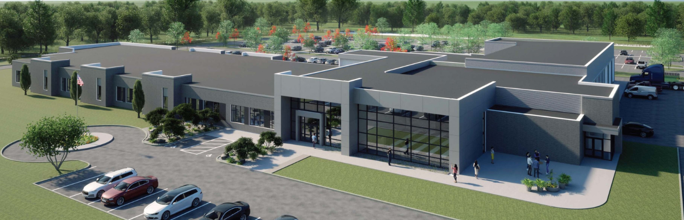 An architectural rendering of the Fentress County Higher Education Center.