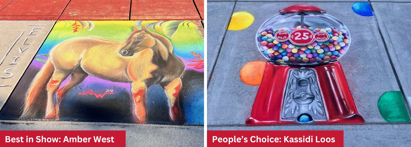 Two works of chalk art.