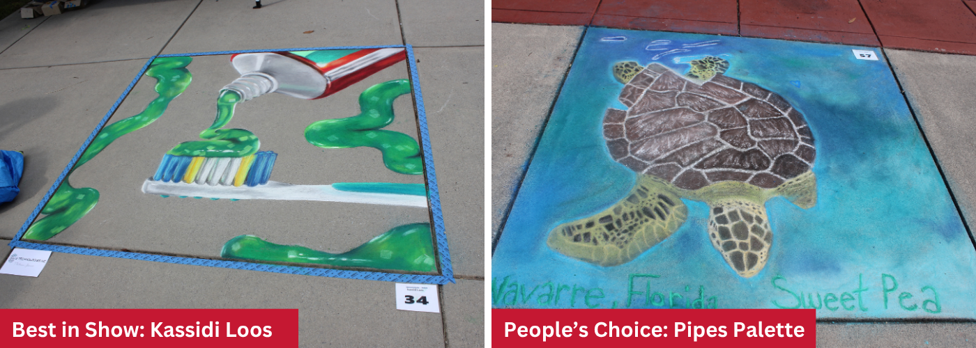 Photos of the Best in Show and People's Choice award winners from the 2026 Street Painting Festival.