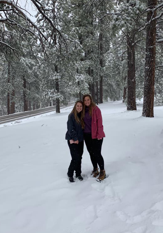 Student in snow