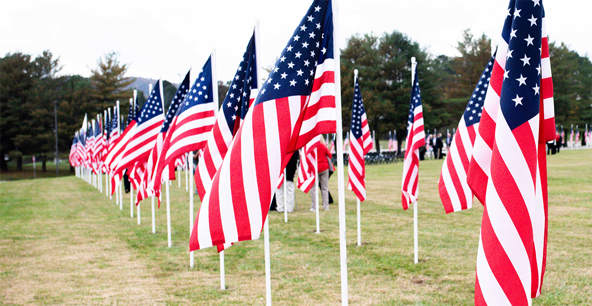 Flags Shown at Veteran Wave
